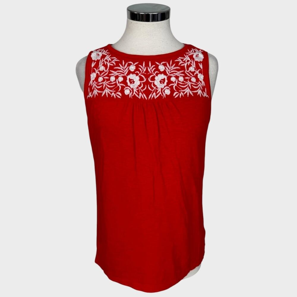 Talbots Small Petite SP 100% Cotton Sleeveless Top Orange